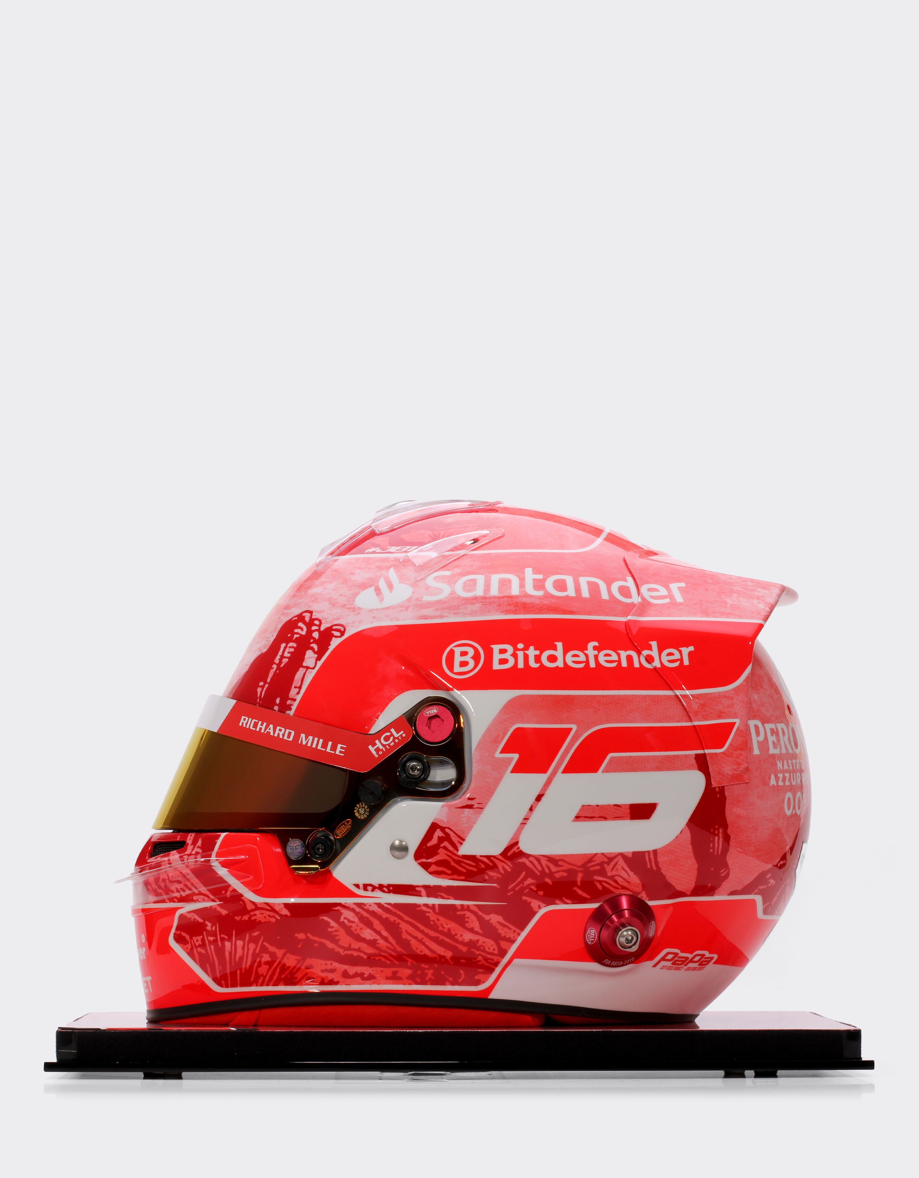 Ferrari 1:1比例 Charles Leclerc 拉斯维加斯2024特别版头盔 多色 F1474f