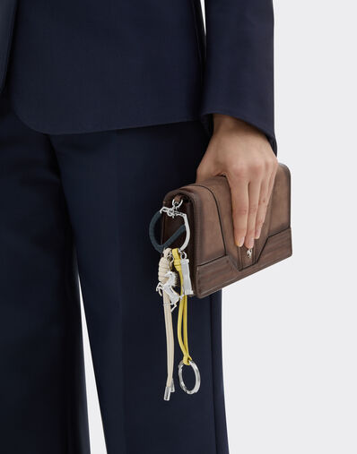 Ferrari Multicolored metal and leather keyring with charm Ultramarine 50011f