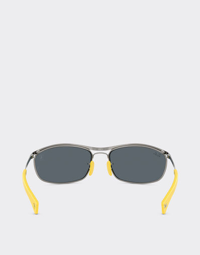 Ferrari Ray-Ban for Scuderia Ferrari RB3819M，枪灰色金属镜框搭配蓝色镜片 Gunmetal LA0JRf