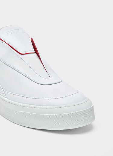 Ferrari 纳帕皮革浮雕效果标识运动鞋 Bianco Ottico CSMSN0001XL00004f