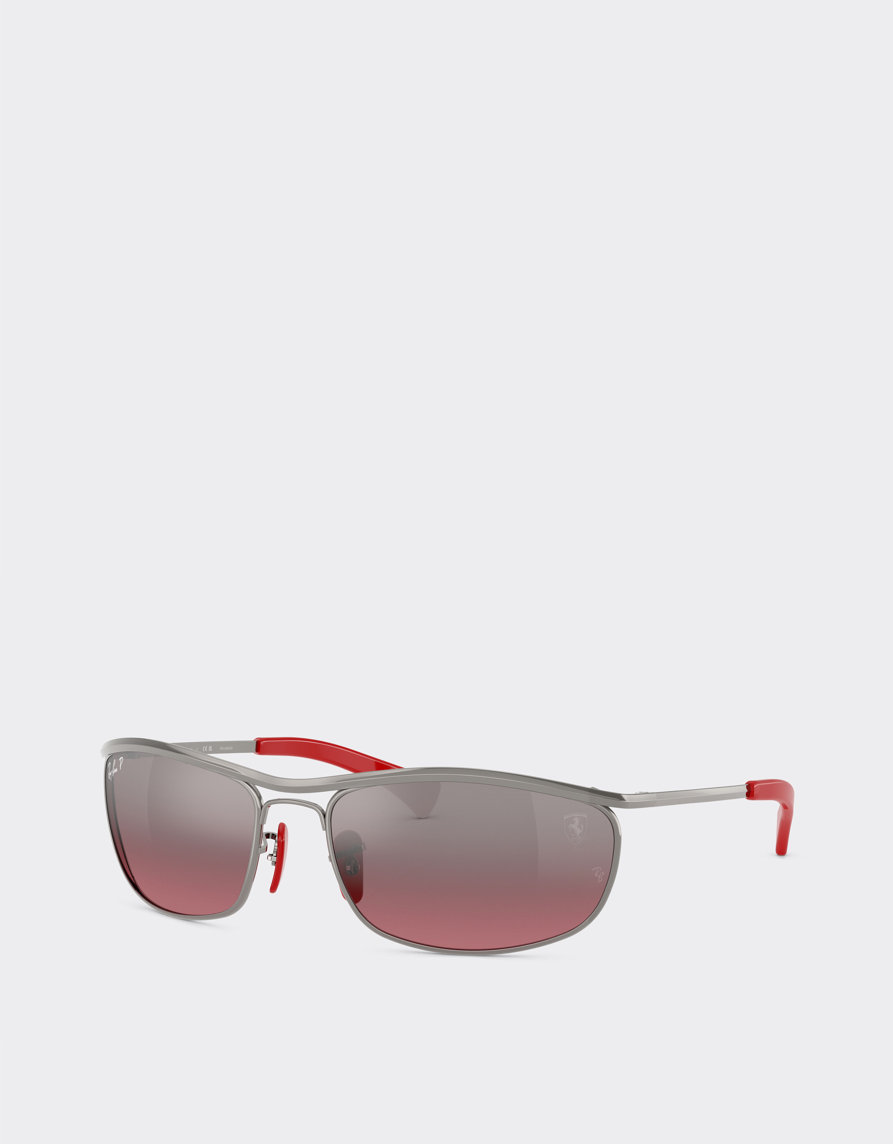 Ferrari Ray-Ban for Scuderia Ferrari RB3819M，枪灰色金属镜框，搭配偏光银渐变酒红色镜片 Gunmetal LA0JOf