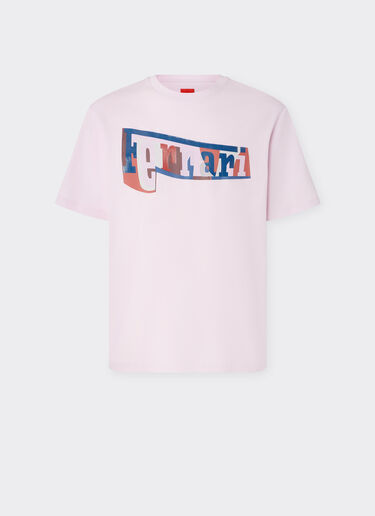 Ferrari T-shirt with color block logo print Wisteria 49277f