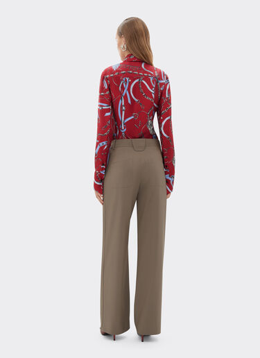 Ferrari 法拉利 Closet 印花真丝衬衫 Maison Red 50805f