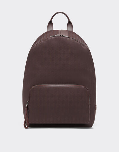 Ferrari Q-Cycle® jacquard backpack with Cavallino pattern Mahogany 49136f