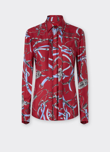 Ferrari 法拉利 Closet 印花真丝衬衫 Maison Red 50805f