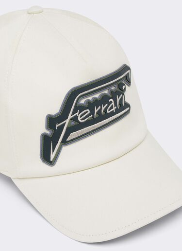 Baseball Cap with Applied Ferrari Logo Ferrari Baseball Cap with Applied Ferrari Logo Avorio CANCP0043WCO0004f
