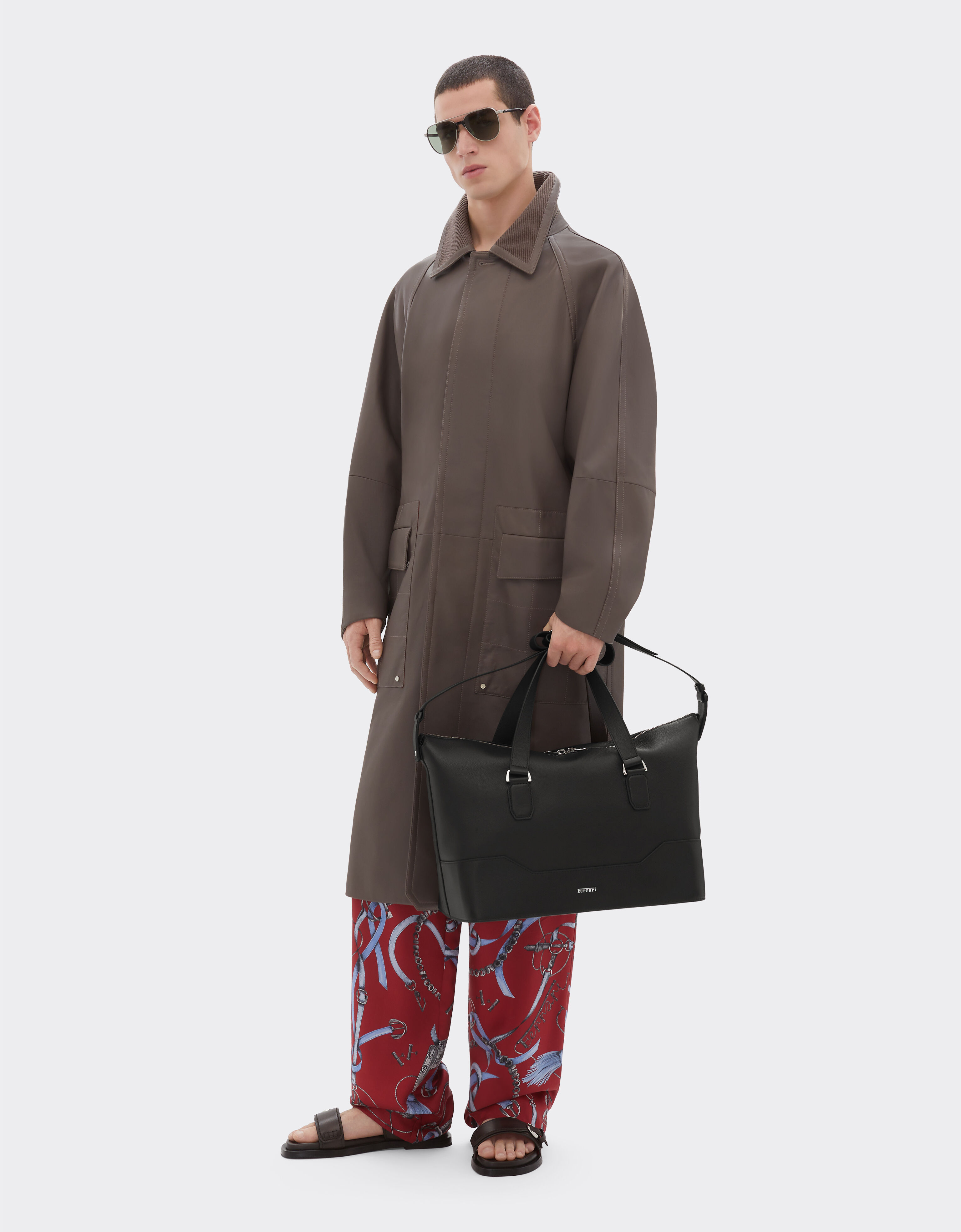 Garnet leather duffle bag Ferrari Garnet leather duffle bag Marrone Scuro 50581f