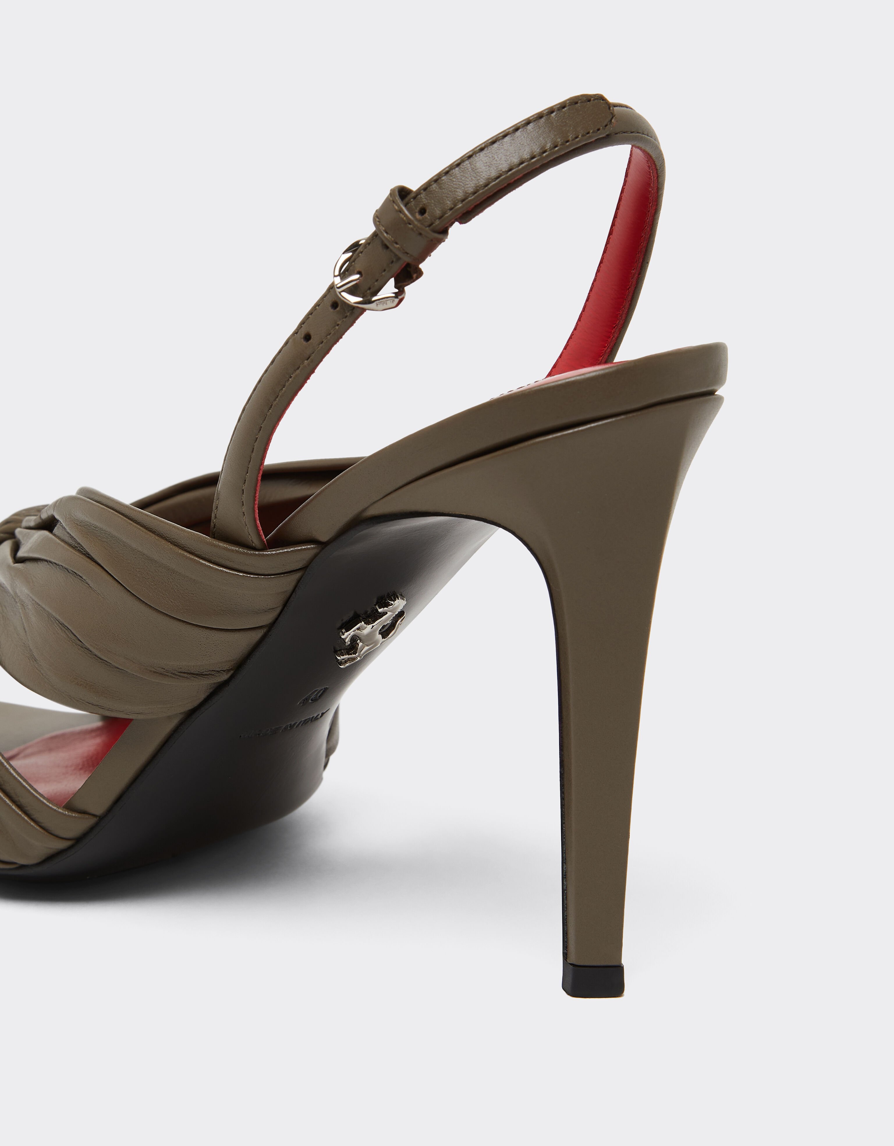 Ferrari 皮革后系带凉鞋 Khaki Green 50779f