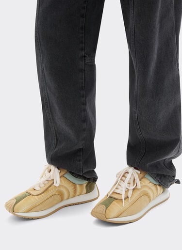 Ferrari 绒面革、纳帕皮革和尼龙训练鞋 Granite Green 50763f