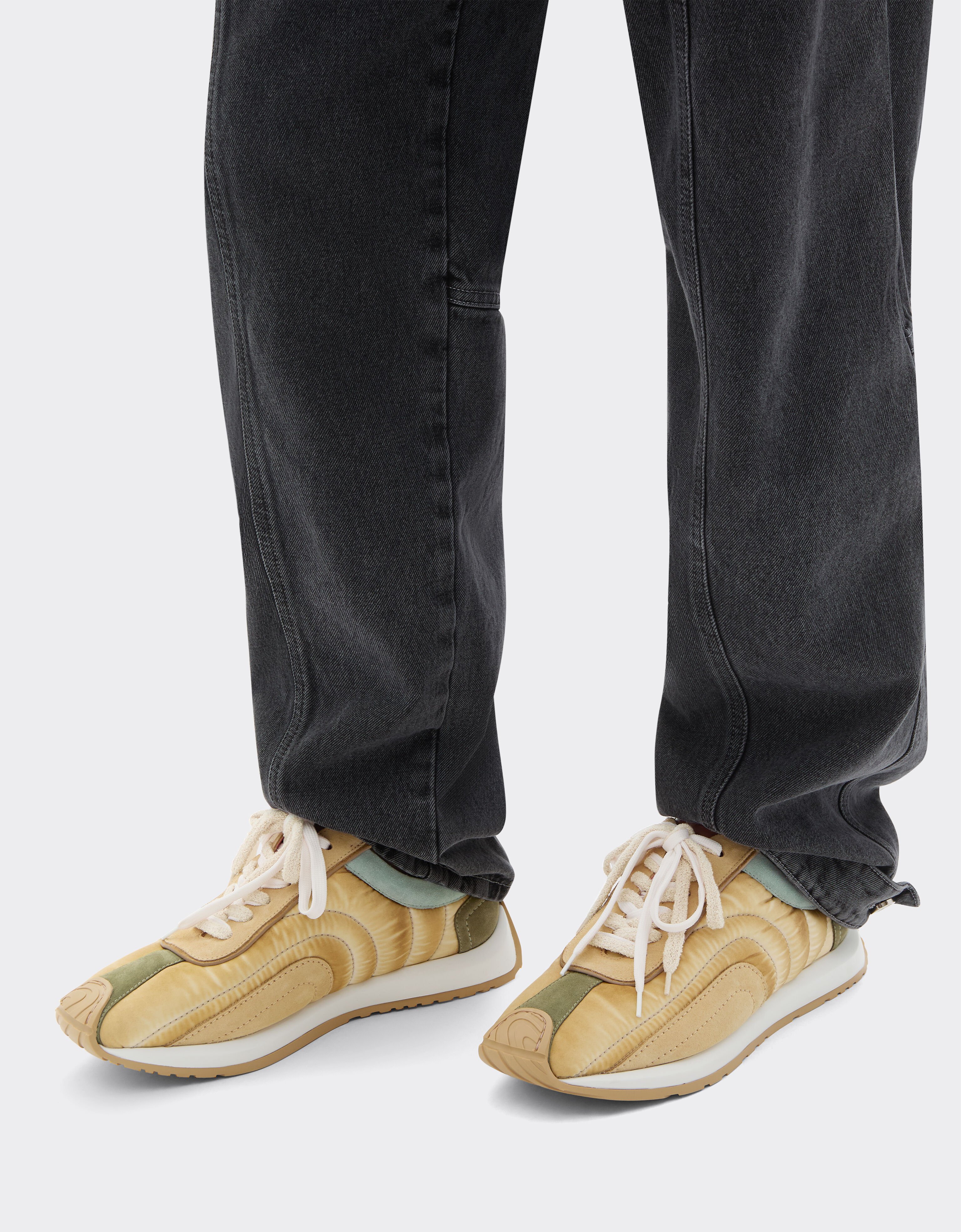 Ferrari 绒面革、纳帕皮革和尼龙训练鞋 Granite Green 50763f