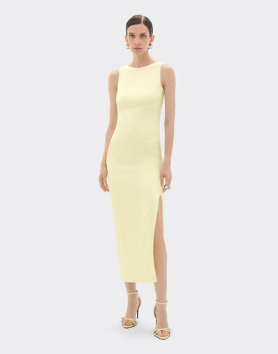 Ferrari Long stretch satin dress Iris Yellow 49931f