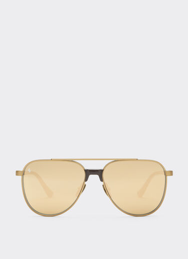 Ferrari Ferrari sunglasses in matte gold titanium and acetate with transparent yellow-gold mirrored lenses Oro LA0KSf