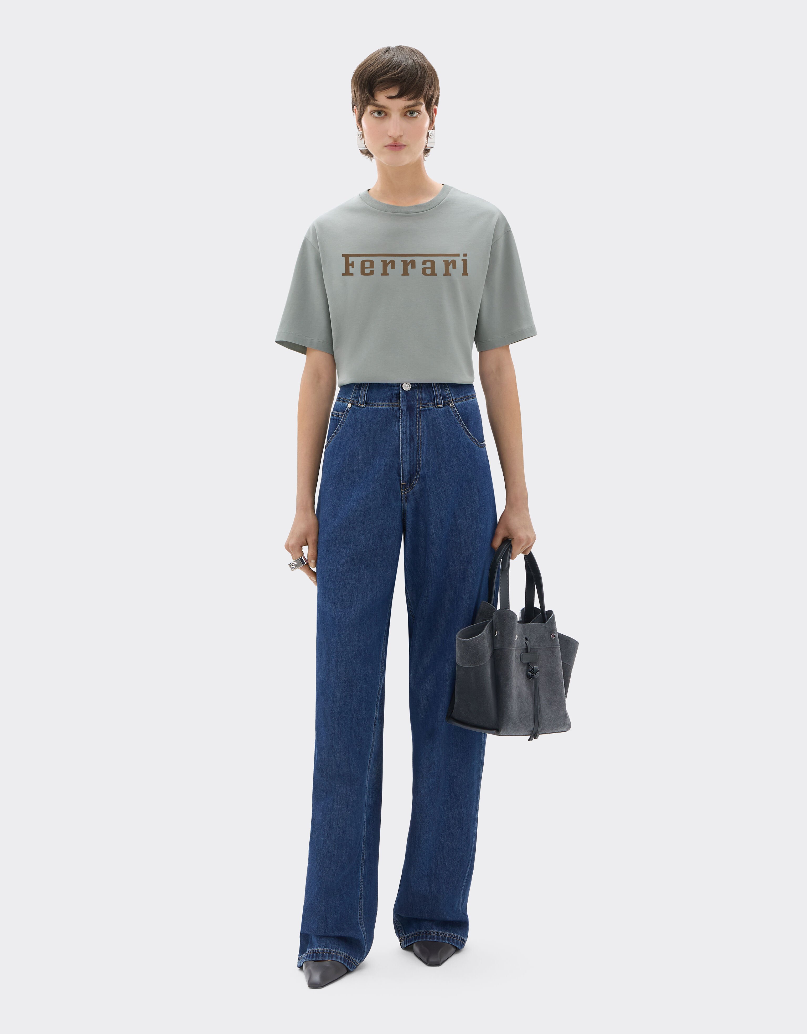 Cotton T-shirt with Ferrari logo Ferrari Cotton T-shirt with Ferrari logo Grey CJNTH0006JCO0045f
