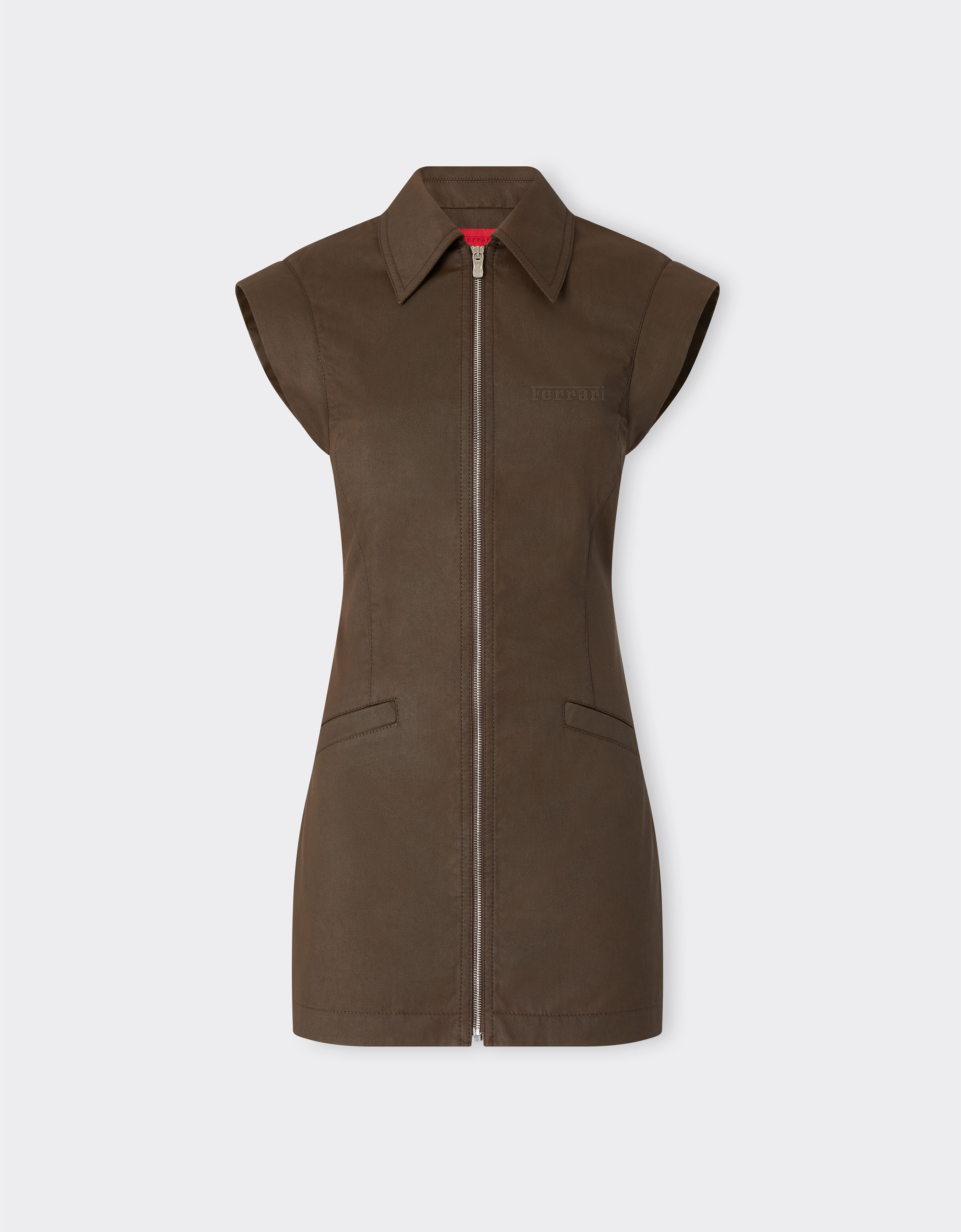 Mini dress in technical gabardine with a vintage effect Ferrari Mini dress in technical gabardine with a vintage effect Khaki Green 49928f