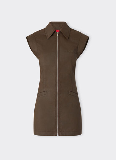 Mini dress in technical gabardine with a vintage effect Ferrari Mini dress in technical gabardine with a vintage effect Khaki Green 49928f