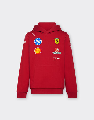 Ferrari Puma for Scuderia Ferrari HP 2025 Team junior hoodie Red LA04Jf