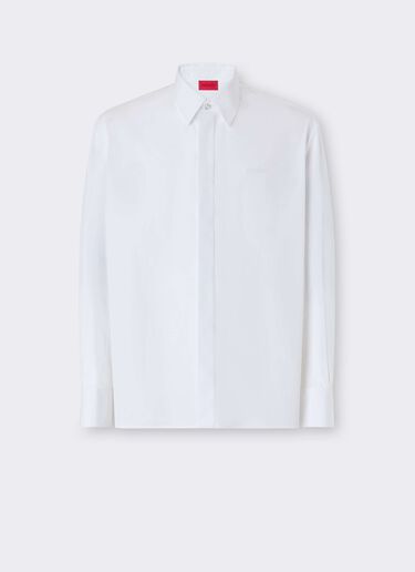 Cotton Poplin Shirt with Embroidery Ferrari Cotton Poplin Shirt with Embroidery Bianco CWMSH0021WCO0035f