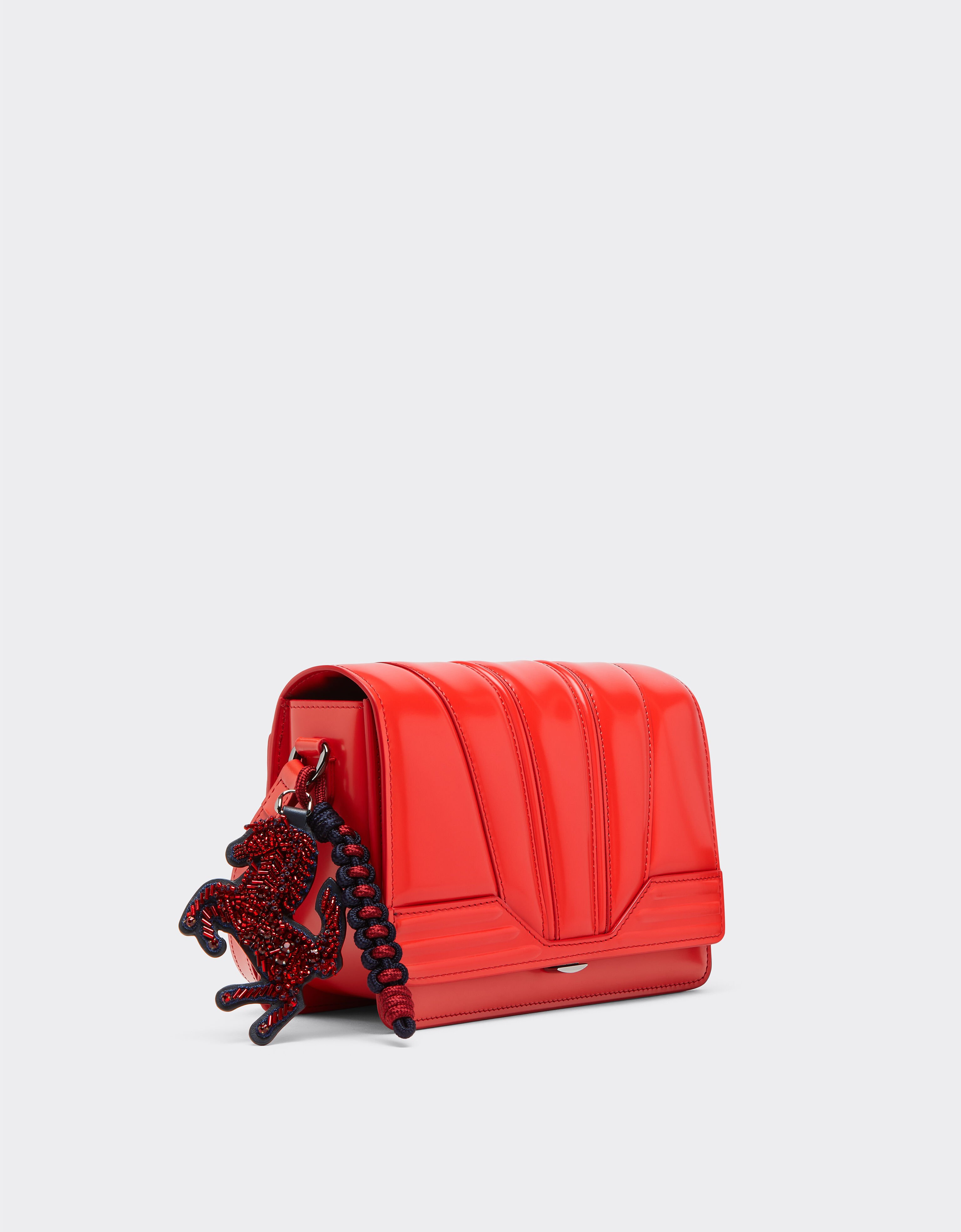 Ferrari 法拉利 GT 磨面皮革斜挎包 Rosso Dino 红色 51201f