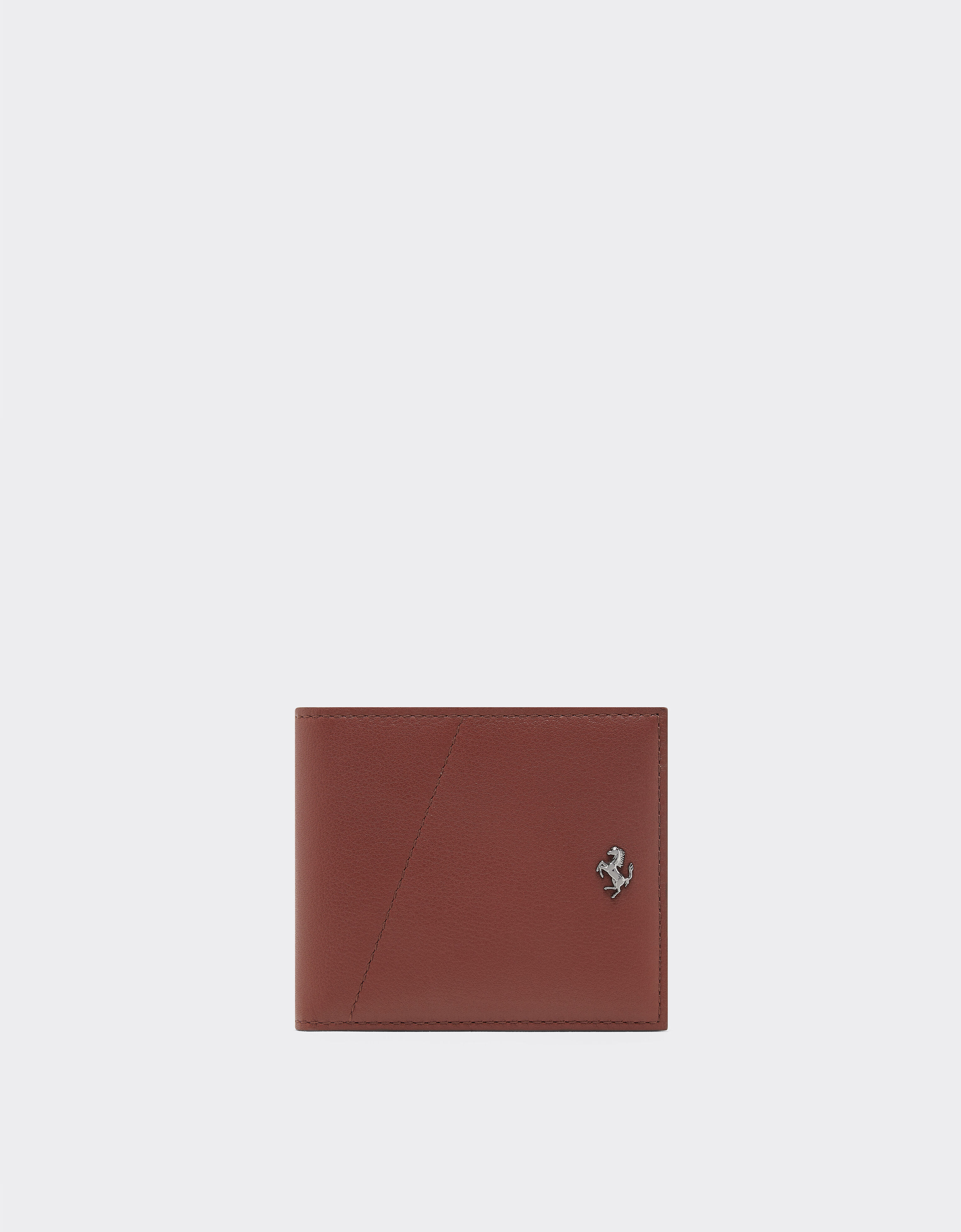 Ferrari Leather wallet with diagonal stitching Espresso 49219f
