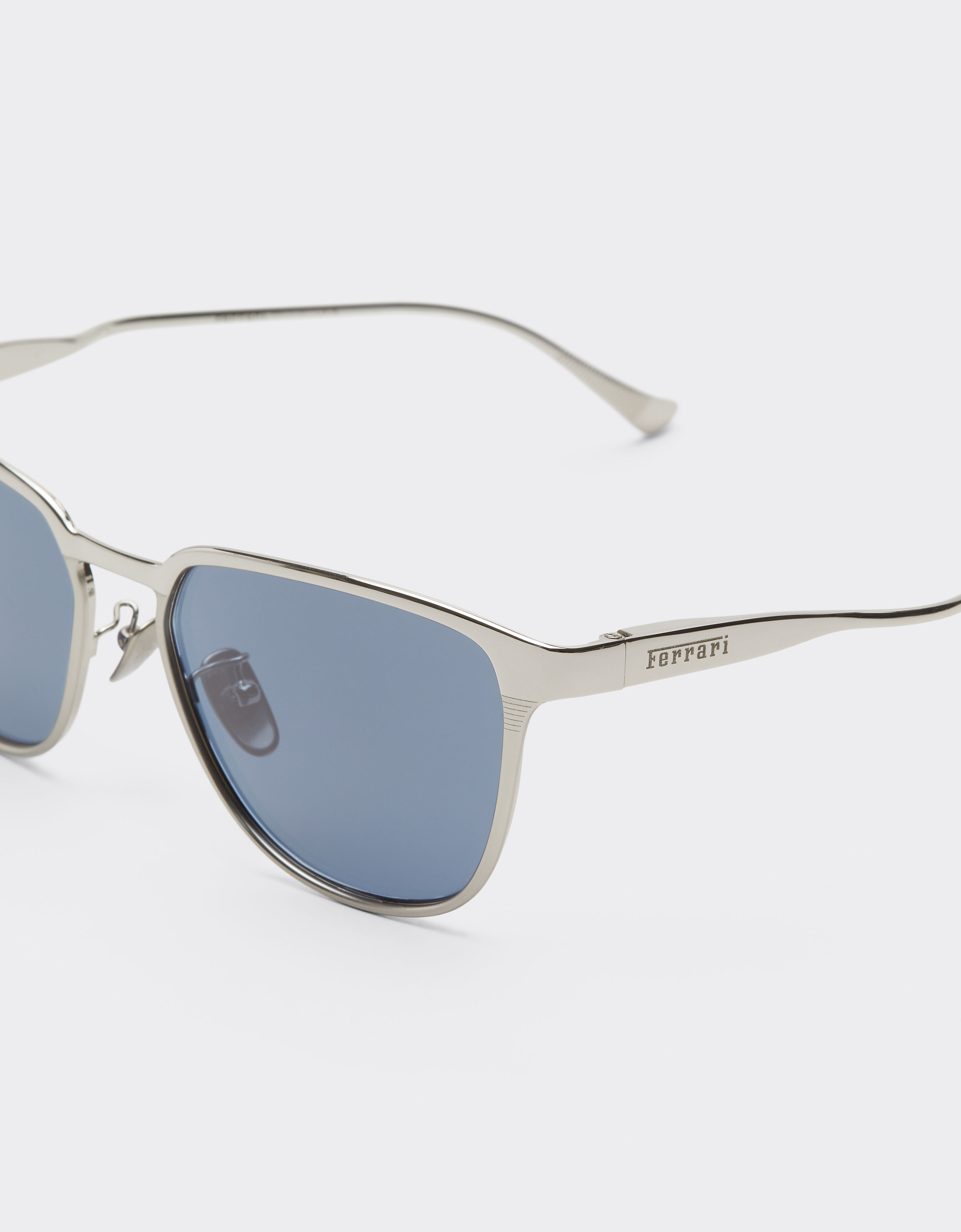 Ferrari Ferrari sunglasses in  silver-coloredmetal  with blue crystal lenses Silver LA0LAf