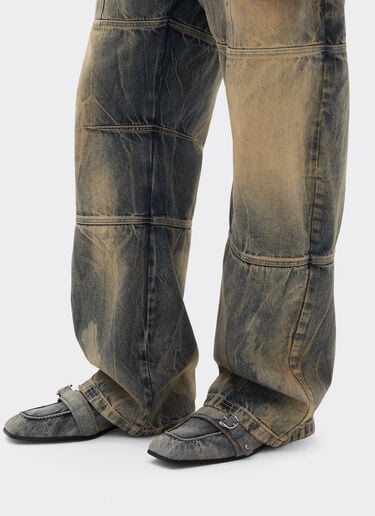 Ferrari 酸洗牛仔布乐福鞋 Blu Denim 51316f