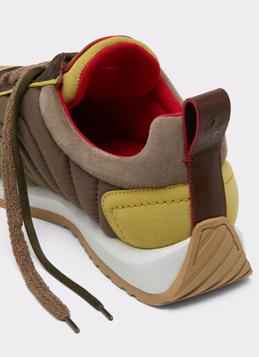 Ferrari Sneaker in suede, nappa leather, and waxed nylon Ebony 49886f
