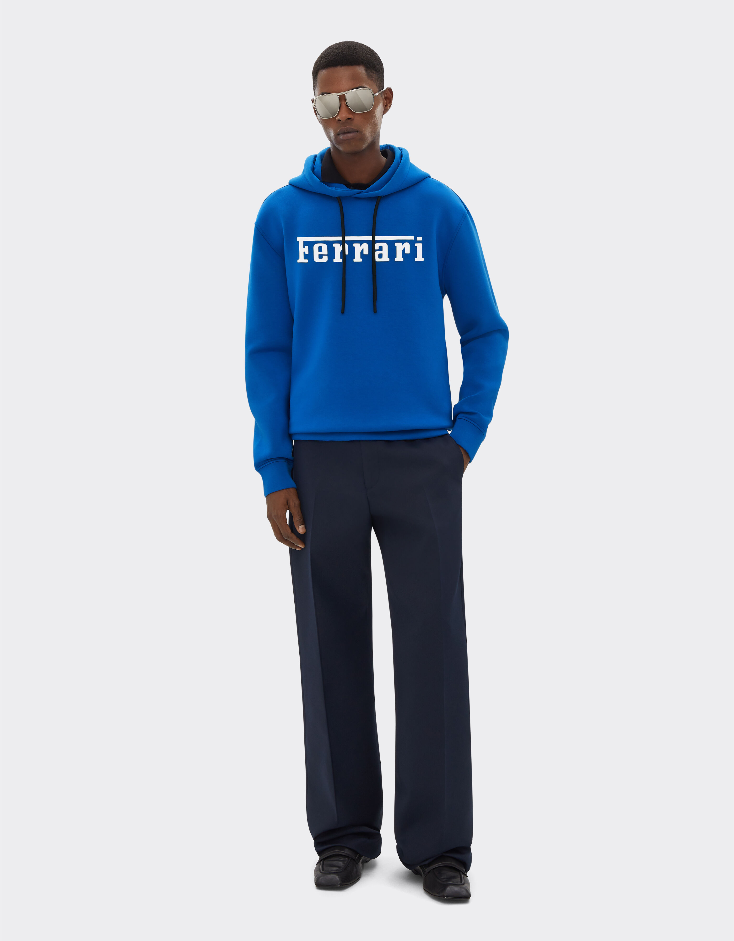Ferrari 印有法拉利徽标的水蓝色运动衫 克莱因蓝 47819f