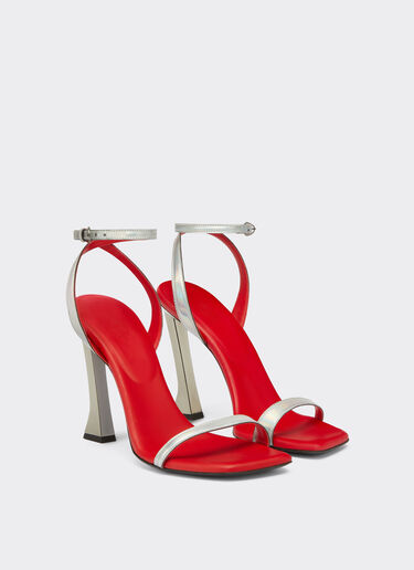 Ferrari Sandals in iridescent leather with plexiglass heel Silver 21115f