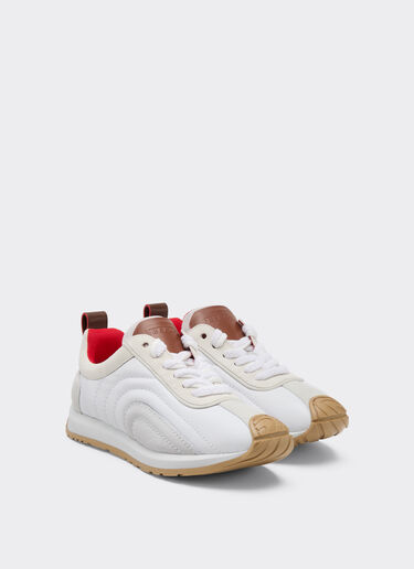 Ferrari Leather and suede running sneakers Optical White 50378f