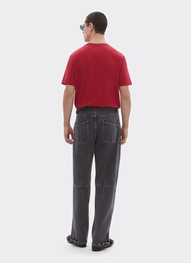 Ferrari Cotton T-shirt with Ferrari logo Rosso Maison 51037f