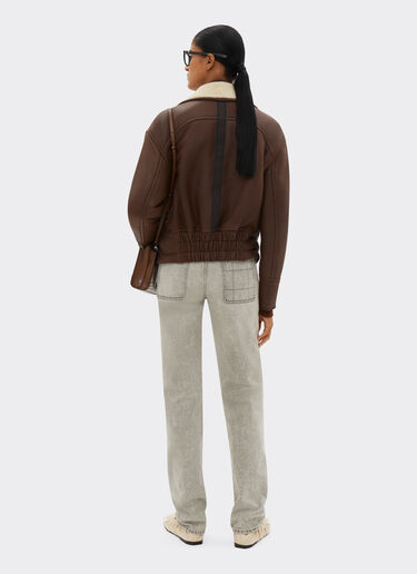 Ferrari Shearling caban 烟草色 20982f