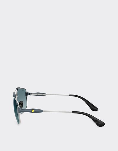 Ferrari Ray-Ban for Scuderia Ferrari RB3789M 银色金属镜框搭配灰色渐变蓝色镜片 Silver LA0JMf