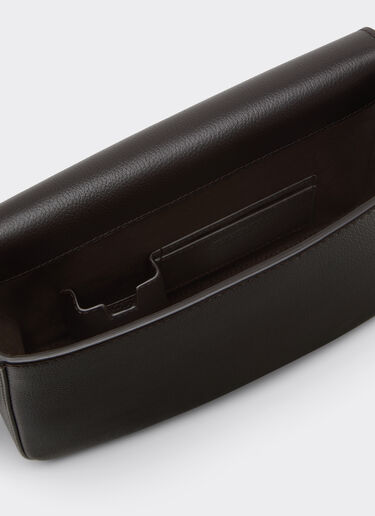 Ferrari Messenger bag in grenade leather Marrone Scuro 50583f