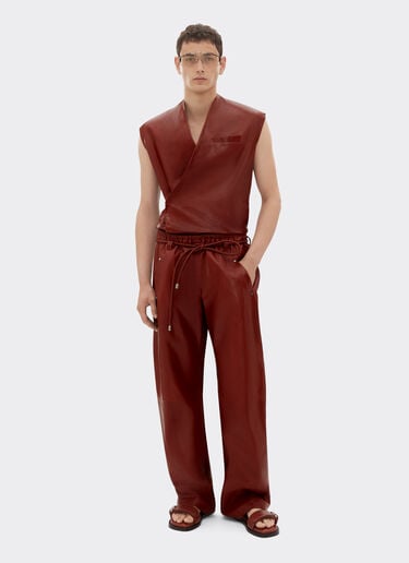 Ferrari 上蜡皮革马甲 Fired Brick 50928f