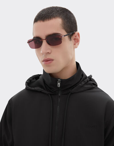 Ferrari Sunglasses in  shiny red titanium  and acetate with exclusive Ferrari Contrast Pro™ burgundy lenses Rosso Scuro LA0L8f