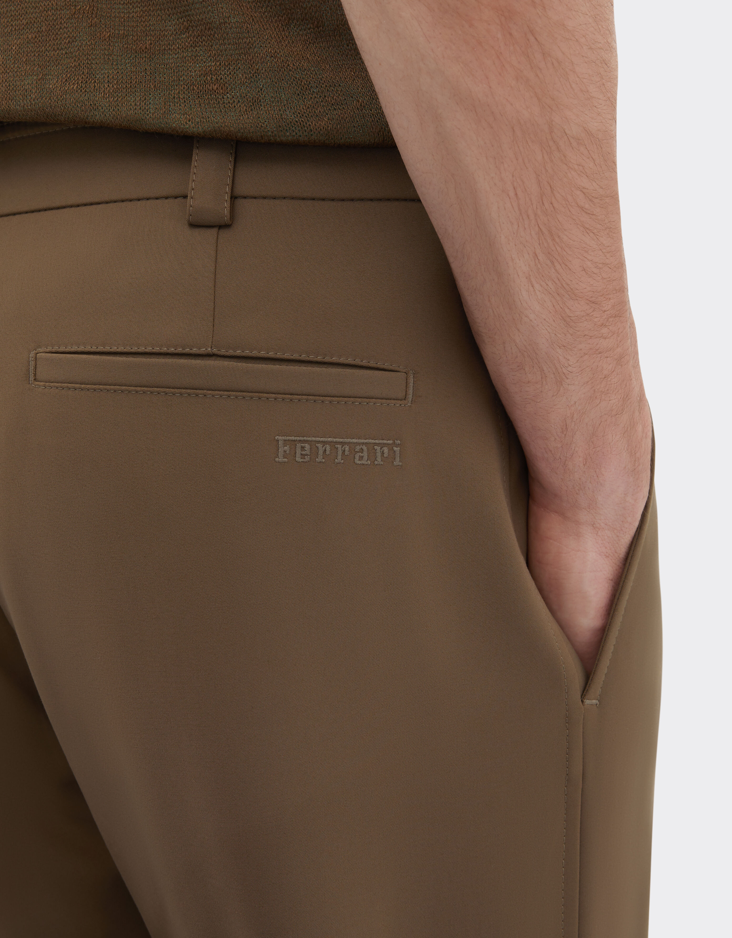 Ferrari 科技棉质卡其裤 Khaki Green 50793f