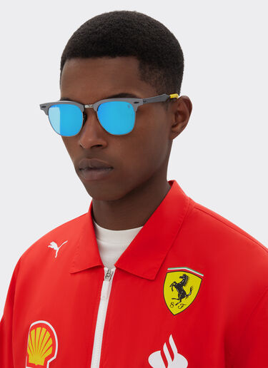 Ferrari 雷朋与法拉利车队合作款 RB3807M 偏光灰色镜面蓝色镜片灰色金属太阳镜 Ingrid F1514f
