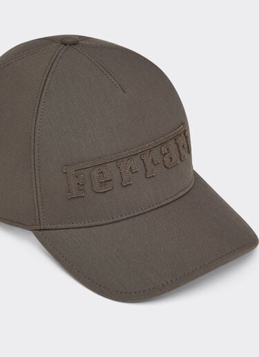 Ferrari Crepe Baseball Cap with Embroidered Logo Moka CANCP0055WWO0016f