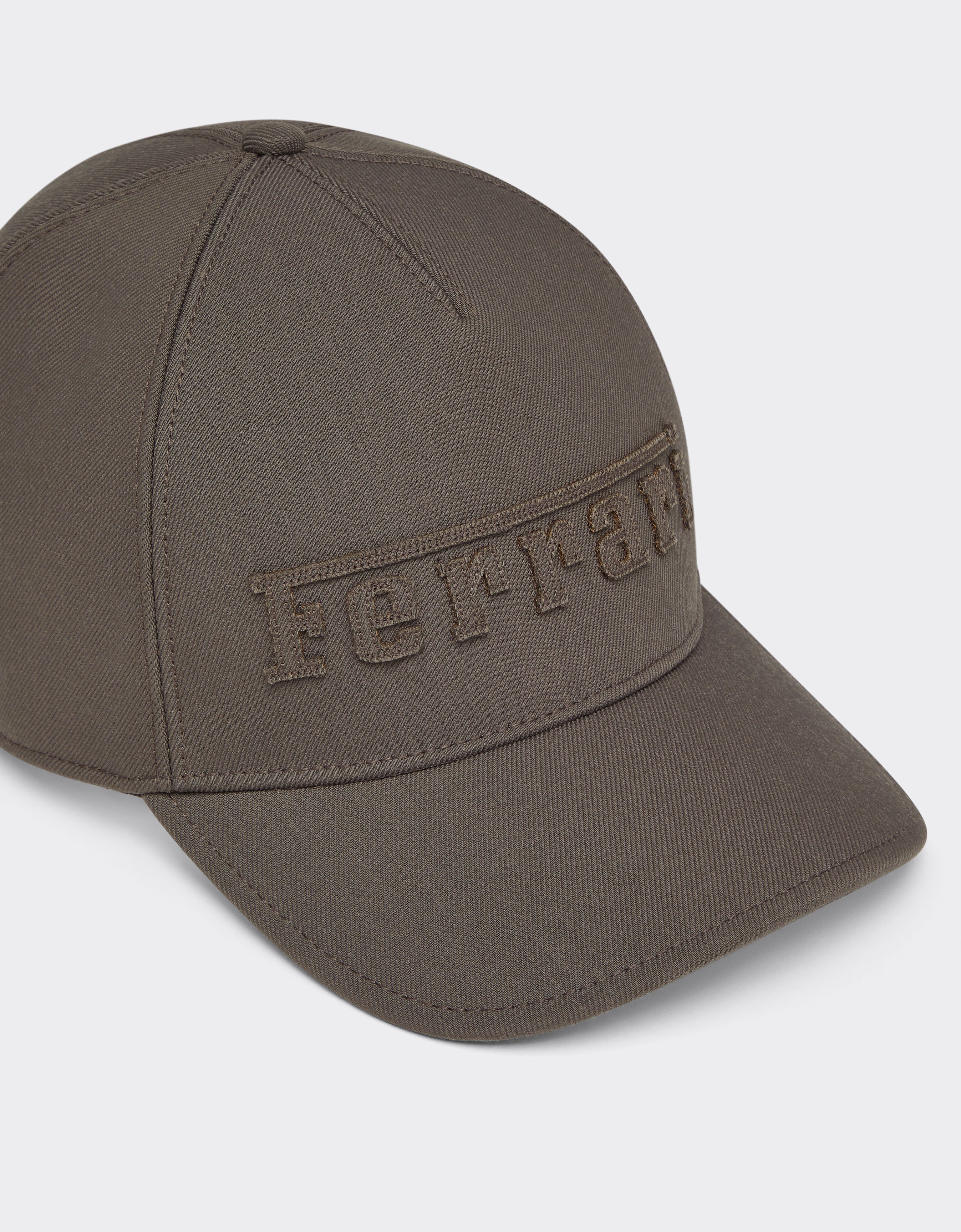 Ferrari Crepe Baseball Cap with Embroidered Logo Moka CANCP0055WWO0016f