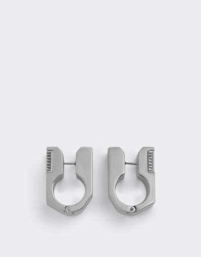 Ferrari 带纹理金属耳环 Cromo Lucido 51342f