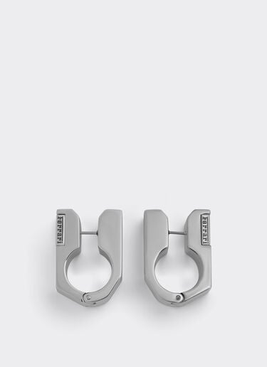 Ferrari 带纹理金属耳环 Cromo Lucido 51342f