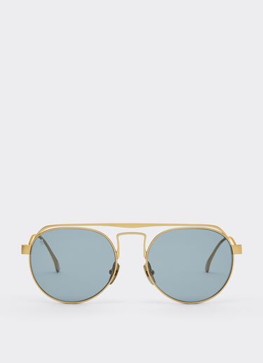 Ferrari Ferrari sunglasses in matte gold titanium with blue lenses Gold LA0EOf