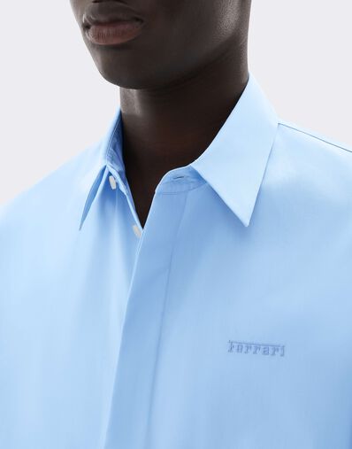 Ferrari 棉府绸刺绣衬衫 Powder Blue CWMSH0021WCO0035f