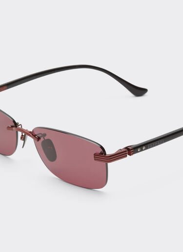 Ferrari Sunglasses in  shiny red titanium  and acetate with exclusive Ferrari Contrast Pro™ burgundy lenses Rosso Scuro LA0L8f