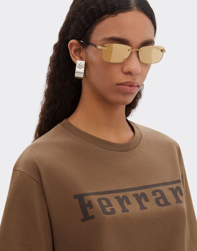 Ferrari Ferrari sunglasses in matte gold titanium and acetate with transparent gold mirrored lenses Oro LA0L9f