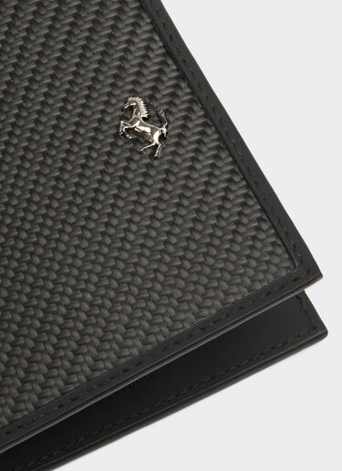 Horizontal leather and carbon fiber wallet Ferrari Horizontal leather and carbon fiber wallet Black 20626f
