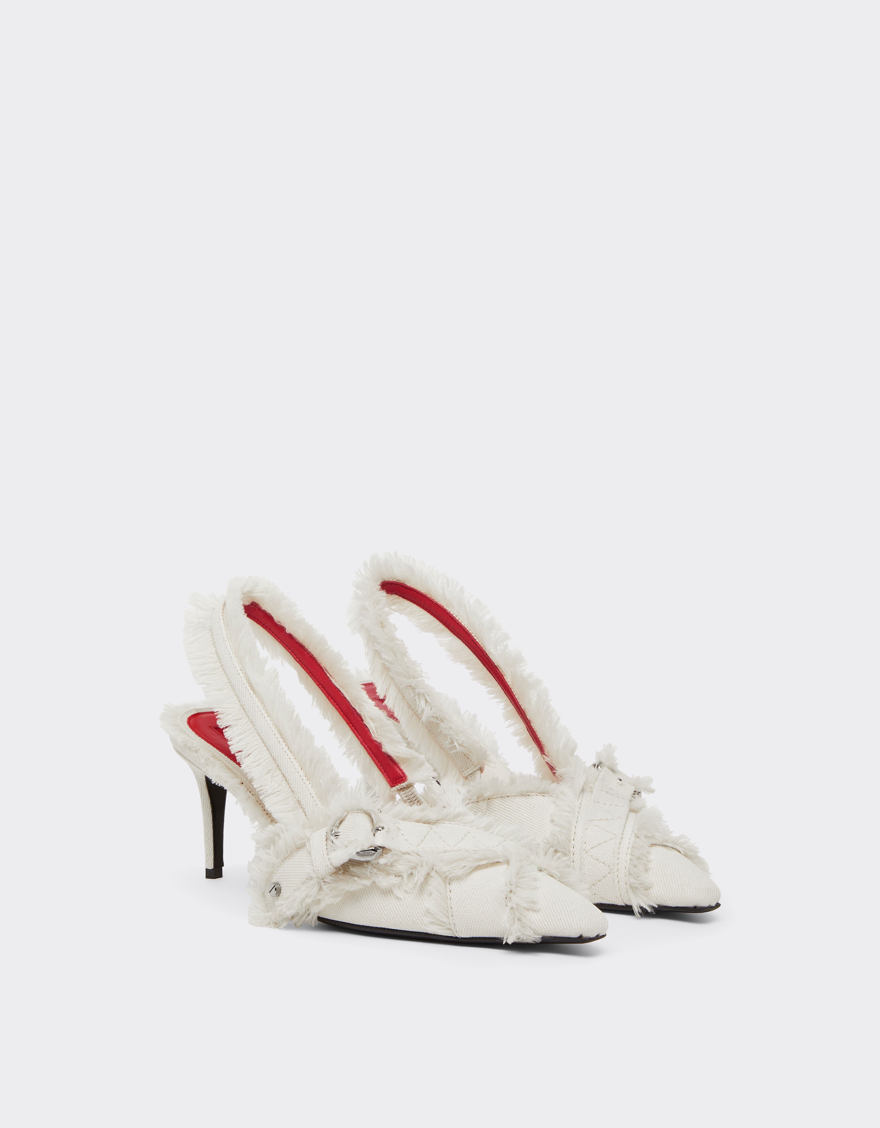 Ferrari 帆布露跟鞋 Avorio 50886f