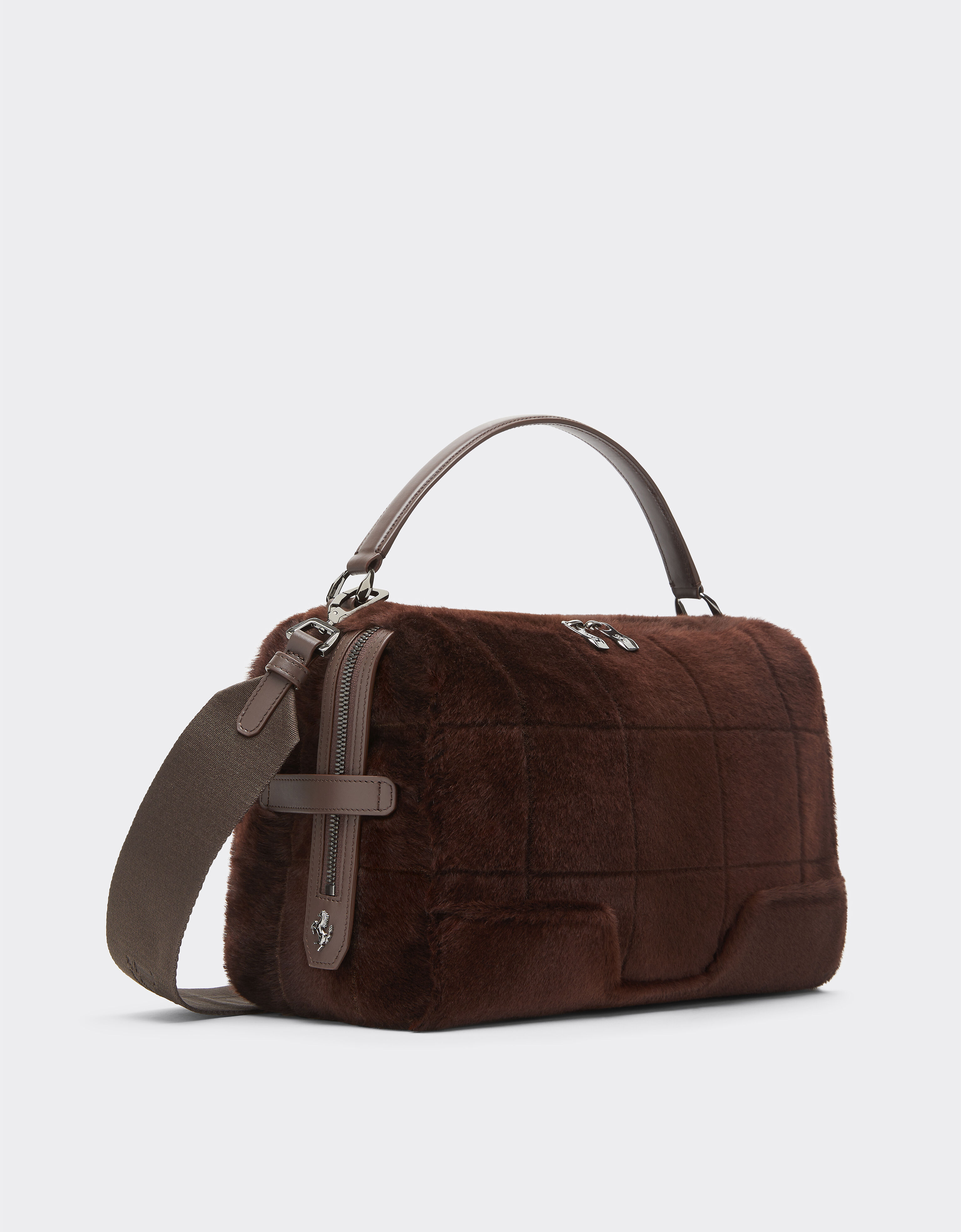 Ferrari Ferrari GT Soft shoulder bag in shearling Espresso 49132f