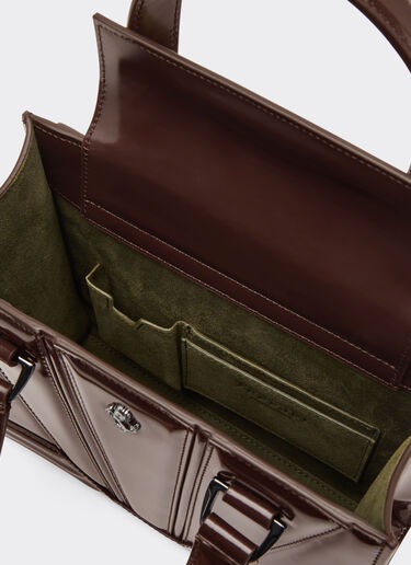Ferrari GT mini tote bag in glossy leather Ferrari Ferrari GT mini tote bag in glossy leather Espresso 49122f