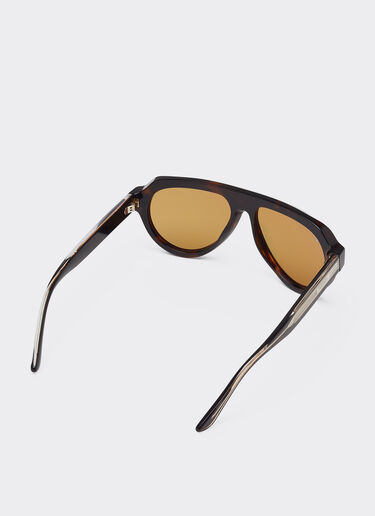 Ferrari 法拉利金色镜面棕色镜片玳瑁棕色醋酸纤维太阳镜 Tortoiseshell LA0EWf